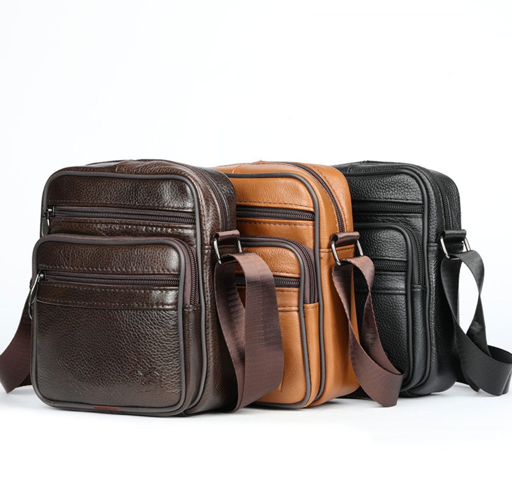 Retro Crossbody Casual Shoulder Satchel Genuine Leather Bag - Model T500
