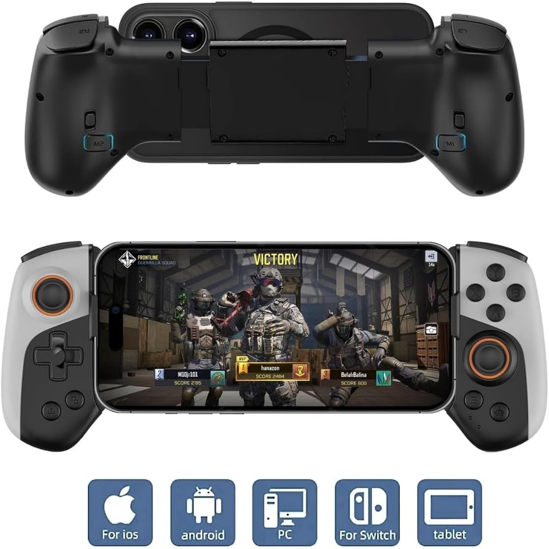 Cell Phone Game Controller Wireless Gaming Controller for iPhone Android PC Switch, Retractable Controller forApple Arcade MFi Games