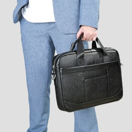 Genuine Leather Bussiness Laptop Crossbody Handbag Bag