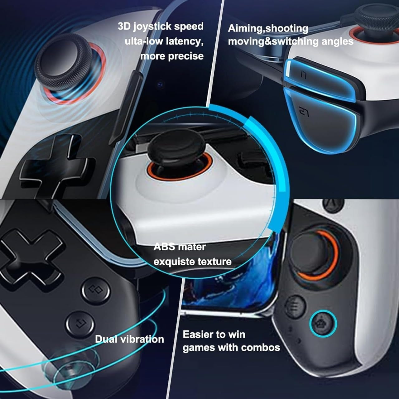 Cell Phone Game Controller Wireless Gaming Controller for iPhone Android PC Switch, Retractable Controller forApple Arcade MFi Games
