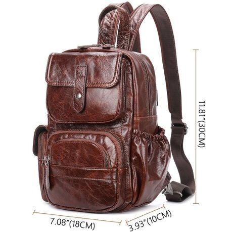 Genuine Leather Backpack Bag and Crossbody Shoulder Casual Handmade Bag