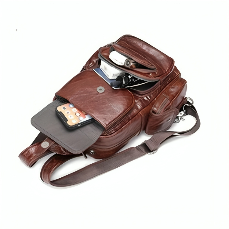 Genuine Leather Backpack Bag and Crossbody Shoulder Casual Handmade Bag