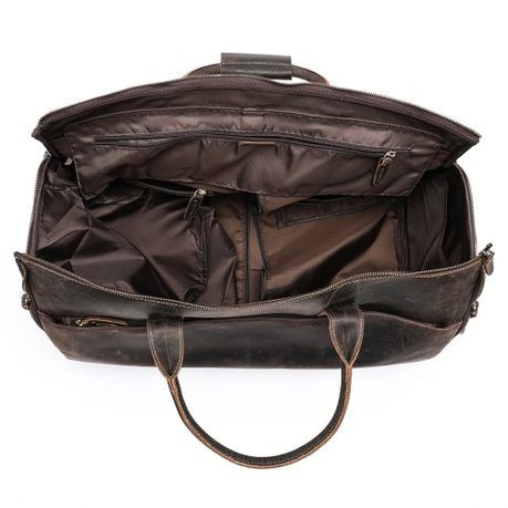 Genuine Leather Travel Duffel Bag Sports Gym Luggage Bag 4026