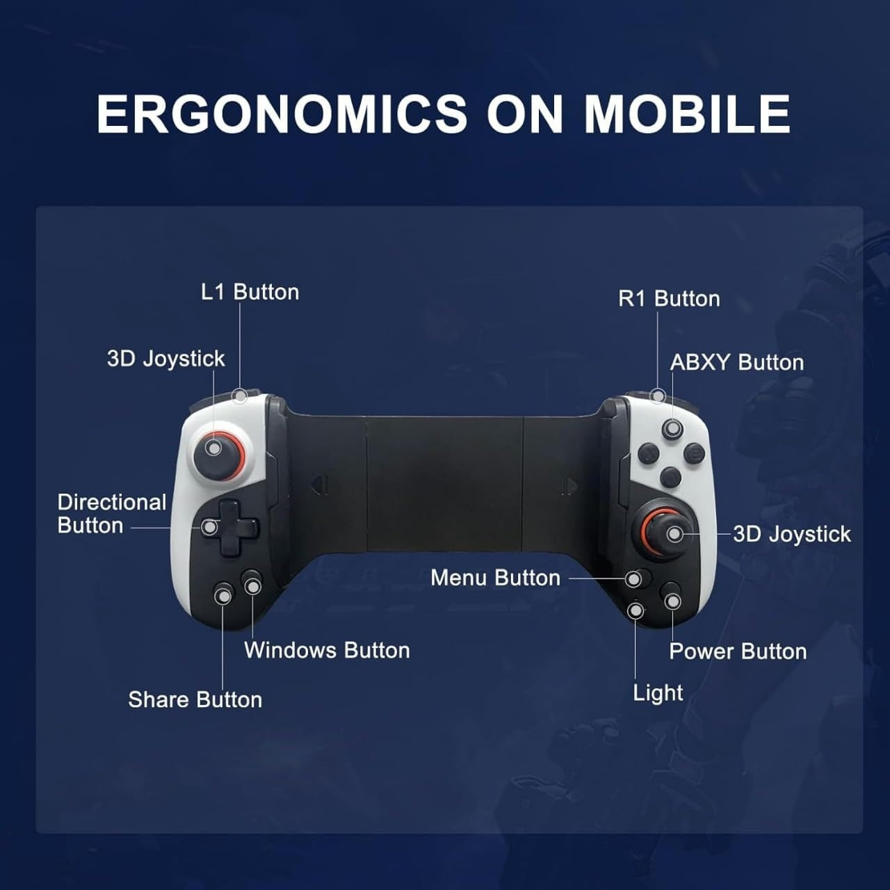 Cell Phone Game Controller Wireless Gaming Controller for iPhone Android PC Switch, Retractable Controller forApple Arcade MFi Games