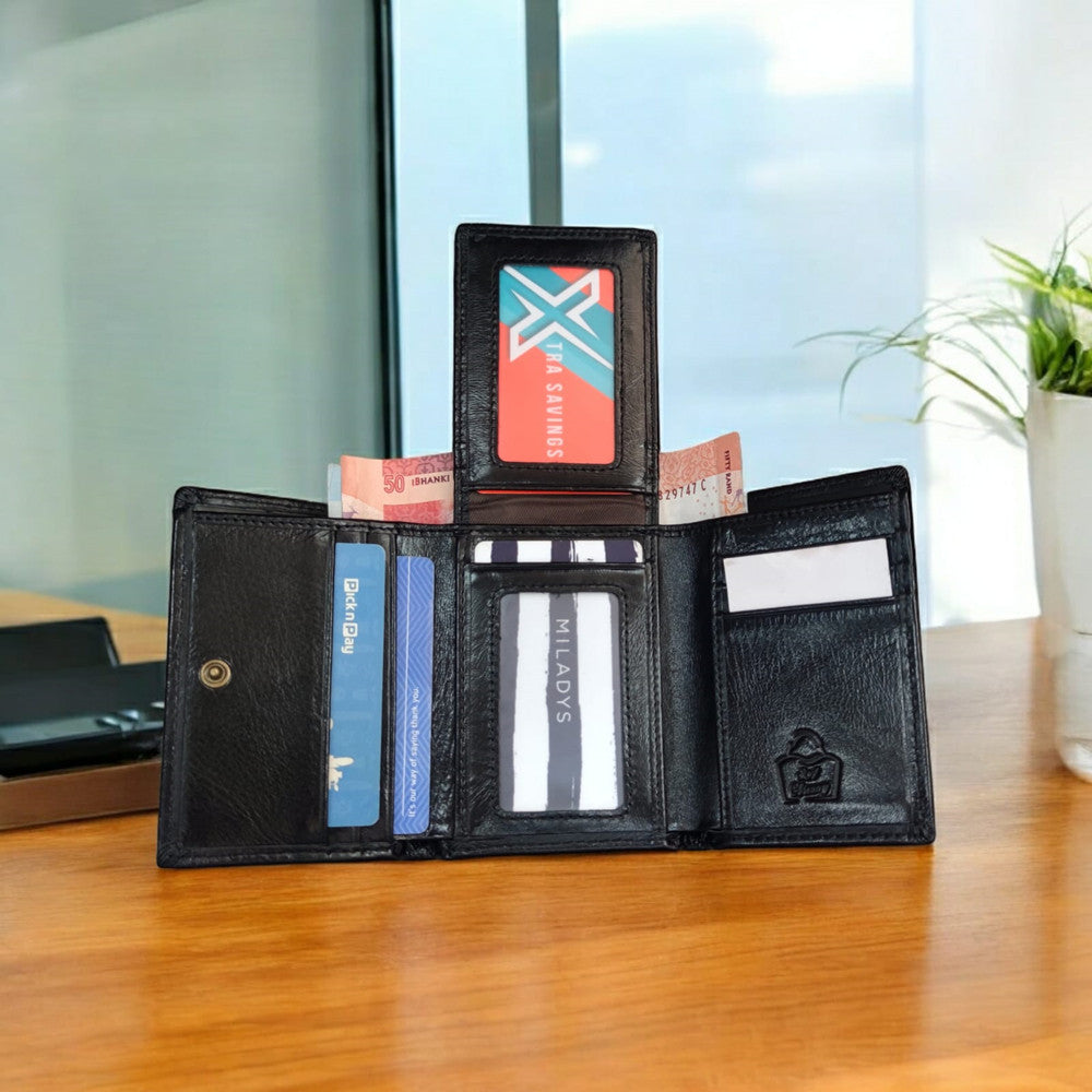SACLASSY Genuine Leather Men's Women's Wallet with Genuine Leather Keyholder