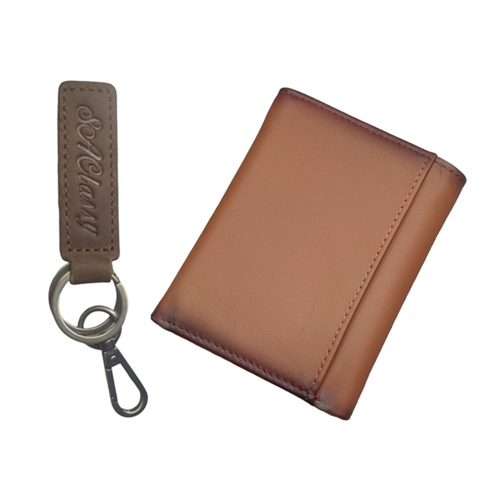 SACLASSY Genuine Leather Men's Women's Wallet with Genuine Leather Keyholder