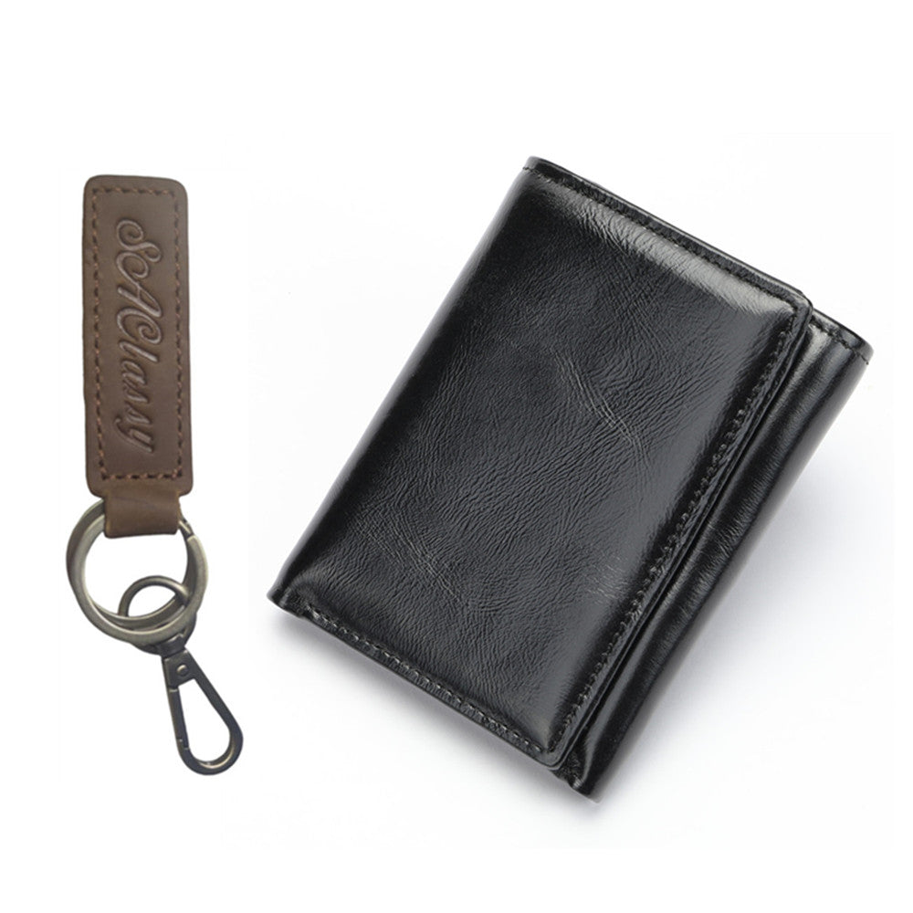 SACLASSY Genuine Leather Men's Women's Wallet with Genuine Leather Keyholder