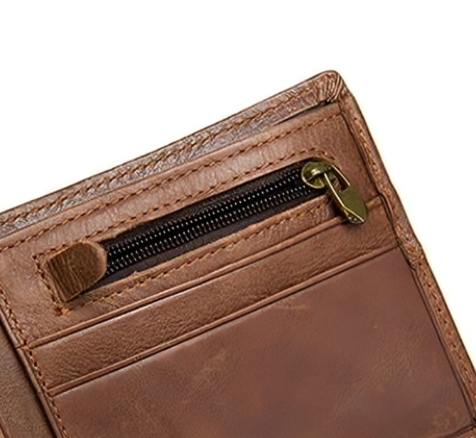 SACLASSY Genuine Leather Cowhide Wallet Coffee