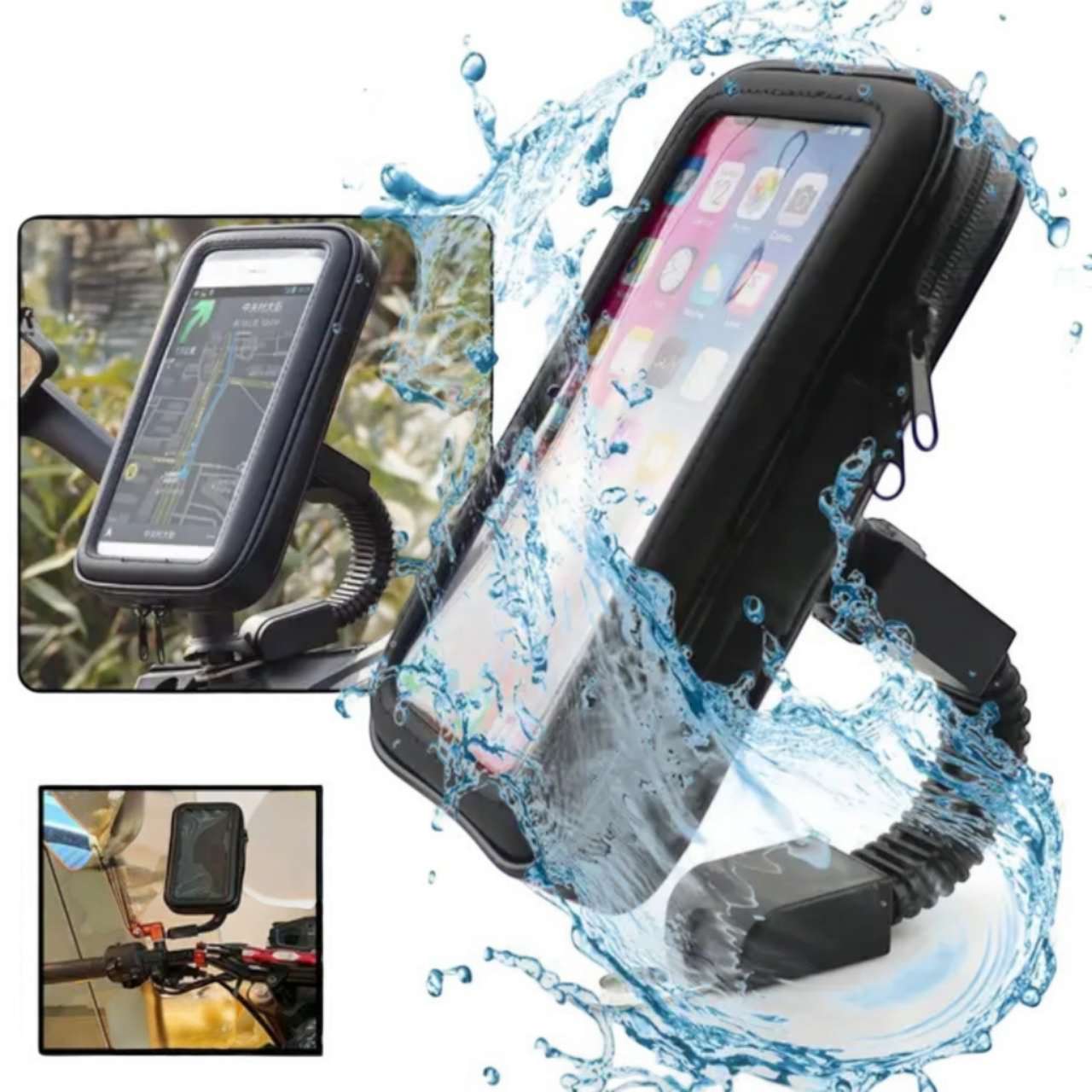 Motorcycle Universal Phone Mount Holder Waterproof Motorcycle Cell Phone Holder with Rain Cover