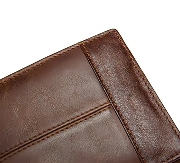SACLASSY Genuine Leather Cowhide Wallet Coffee