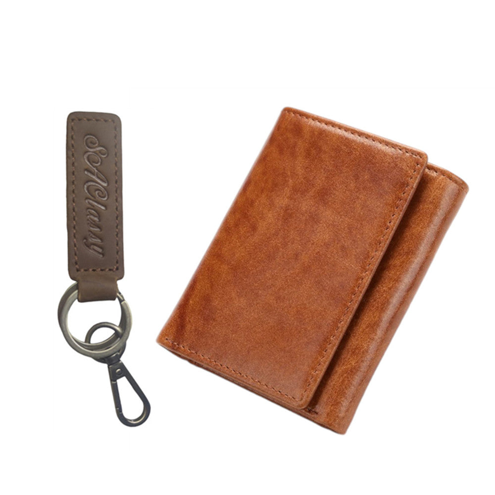 SACLASSY Genuine Leather Men's Women's Wallet with Genuine Leather Keyholder