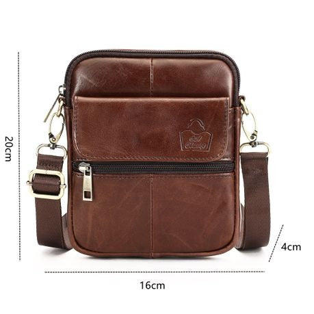 Genuine Leather Shoulder Bag Crossbody Bag Travel Messenger Bag - 7350