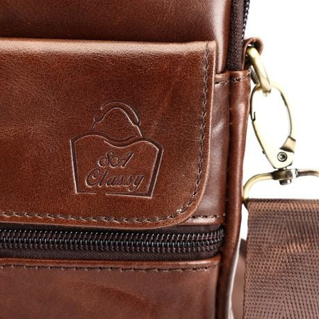 Genuine Leather Shoulder Bag Crossbody Bag Travel Messenger Bag - 7350