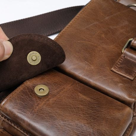 Genuine Leather Vintage Waist Bags Vintage Crossbody Hip Purse 9080