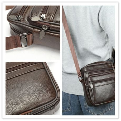 How about this title: Men's Premium Gift Set: Genuine Leather Crossbody Bag T500 with Exquisite Whiskey Glass Gift Set