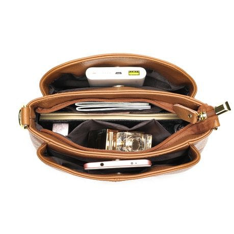 Timeless Elegance: Stylish Genuine Leather Crossbody and Shoulder Handbag 7363