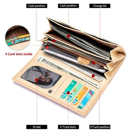 Women's Genuine Leather Colourful Clutch Wallet and Purse Ideal Gift -516