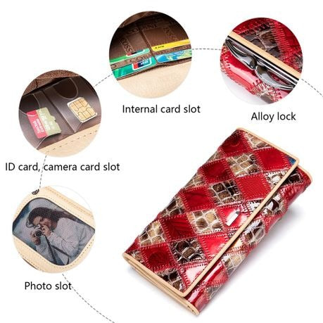 Women's Genuine Leather Colourful Clutch Wallet and Purse Ideal Gift -516