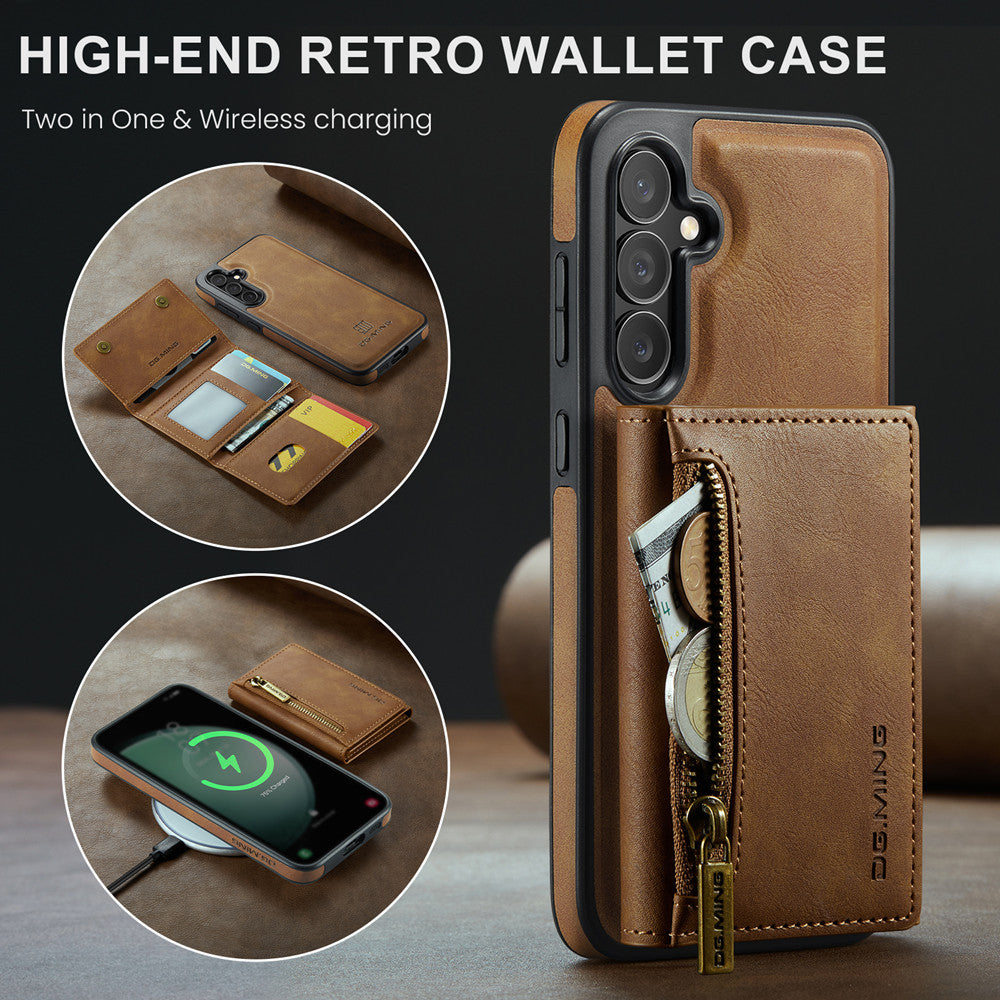DG.MING Premium Detachable Leather Wallet Card Holder Case For Samsung Galaxy S23 FE