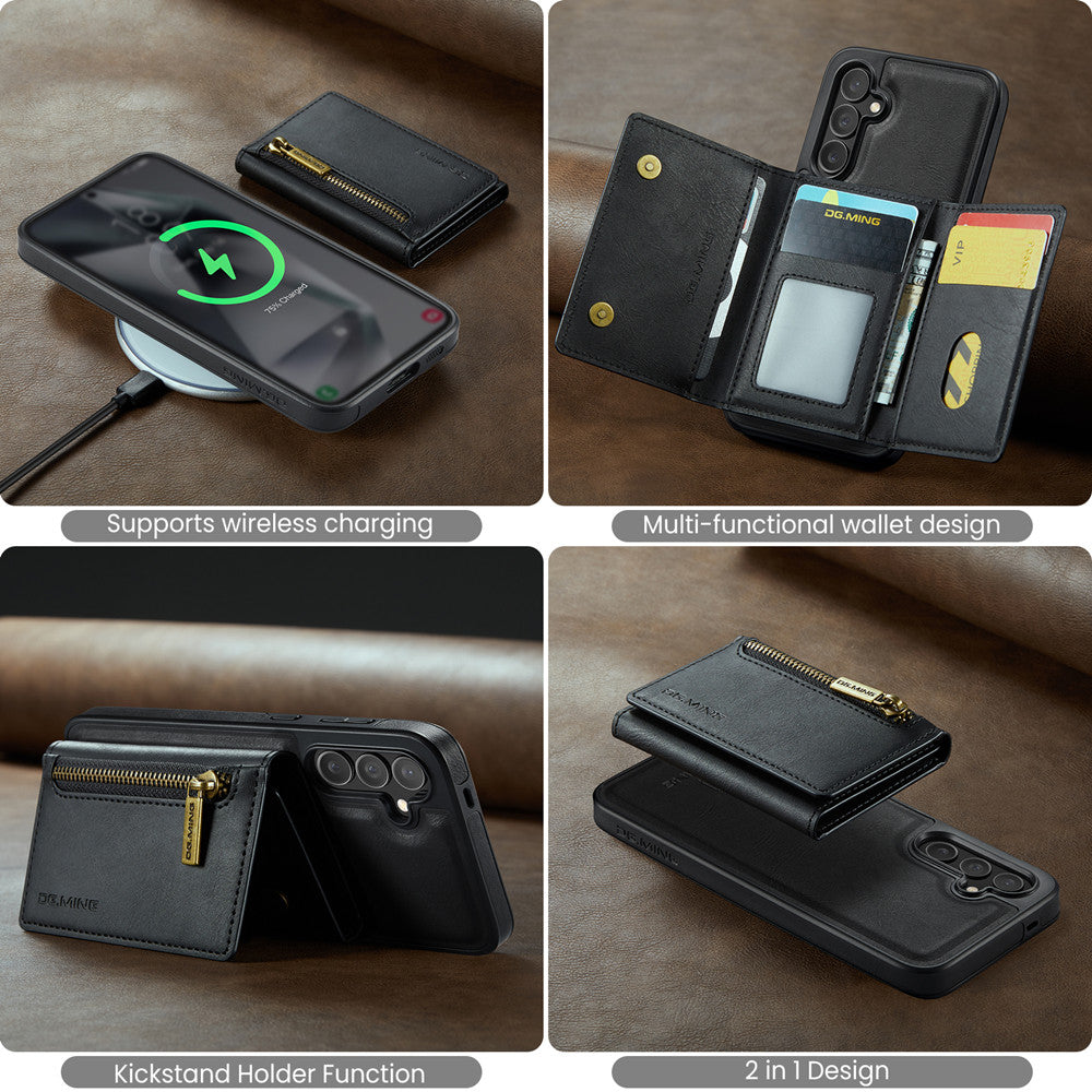 DG.MING Premium Detachable Leather Wallet Card Holder Case For Samsung Galaxy S24