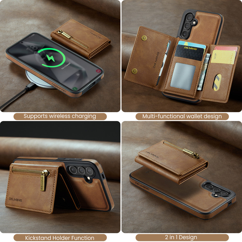 DG.MING Premium Detachable Leather Wallet Card Holder Case For Samsung Galaxy S24