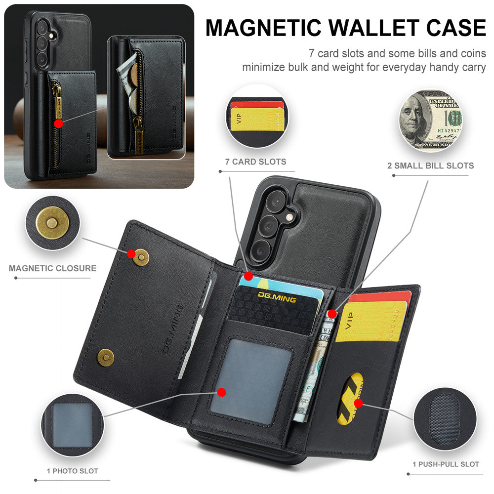 DG.MING Premium Detachable Leather Wallet Card Holder Case For Samsung Galaxy S23 FE