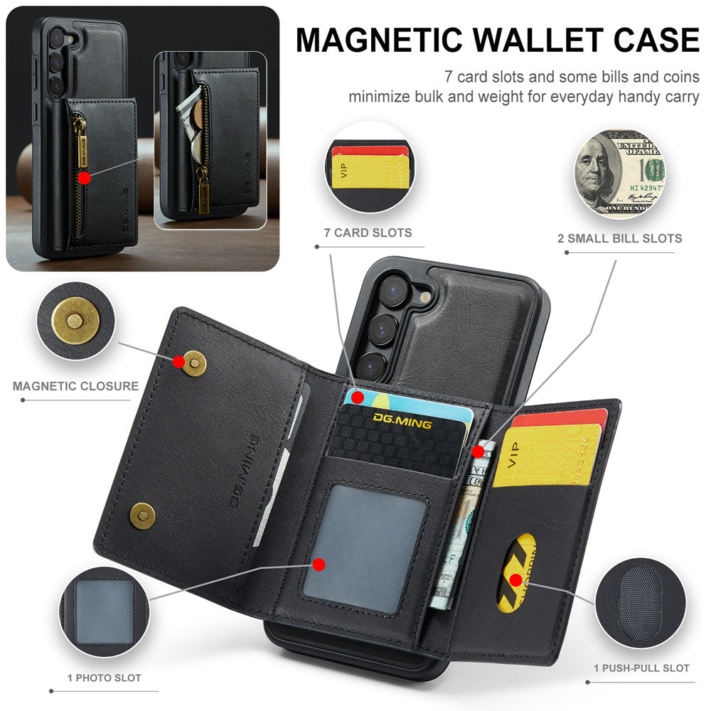 DG.MING Premium Detachable Leather Wallet Card Holder Case For Samsung Galaxy S23