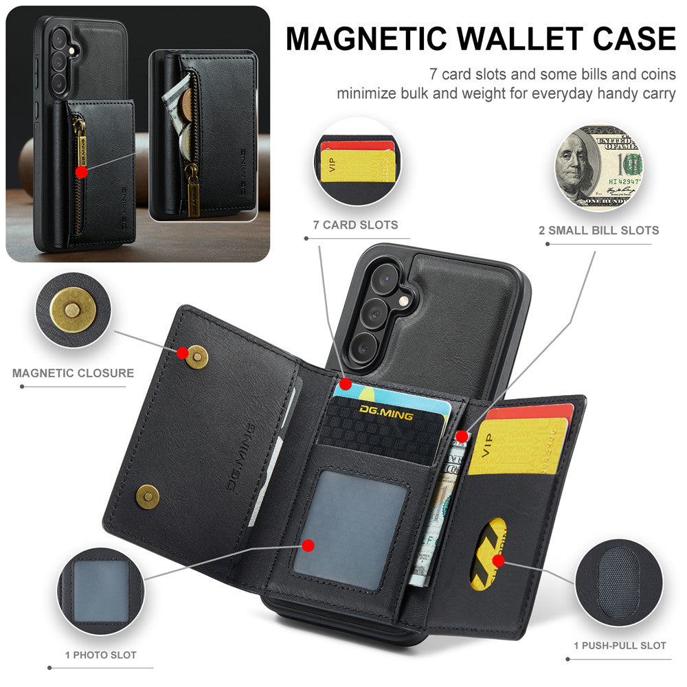 DG.MING Premium Detachable Leather Wallet Card Holder Case For Samsung Galaxy S24