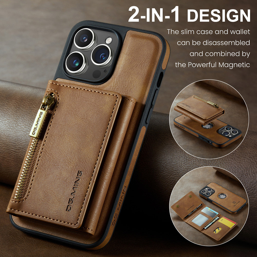 DG.MING Premium Detachable Leather Wallet Card Holder Case For Apple iPhone 14 Pro Max