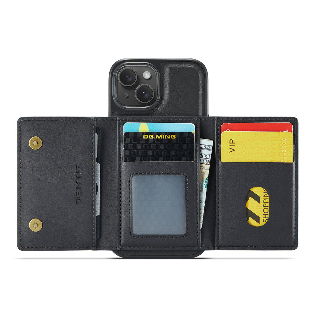 DG.MING Premium Detachable Leather Wallet Card Holder Case For iPhone 13