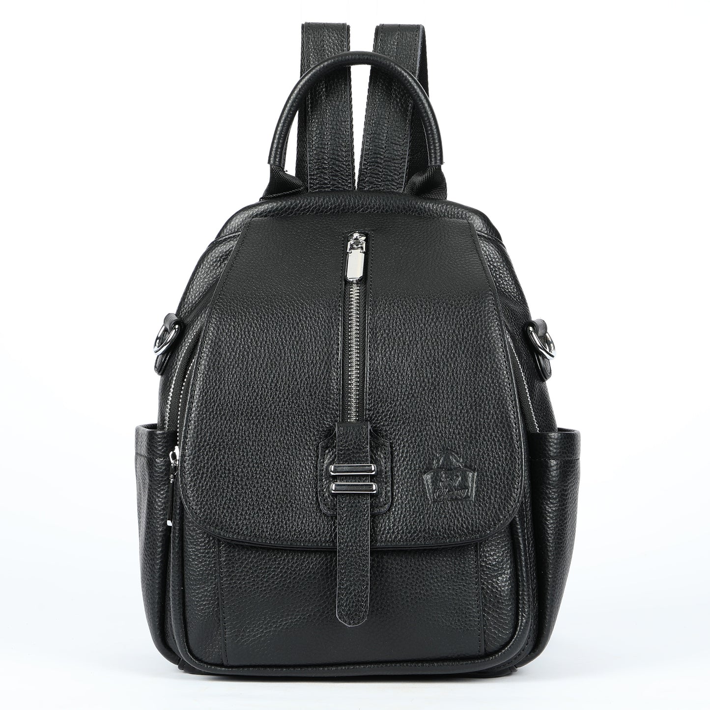 SACLASSY Genuine Leather Backpack Crossbody Shoulder Bag with Buckle Flap BG8121