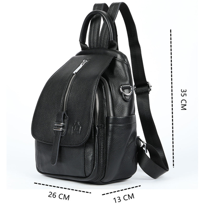 SACLASSY Genuine Leather Backpack Crossbody Shoulder Bag with Buckle Flap BG8121