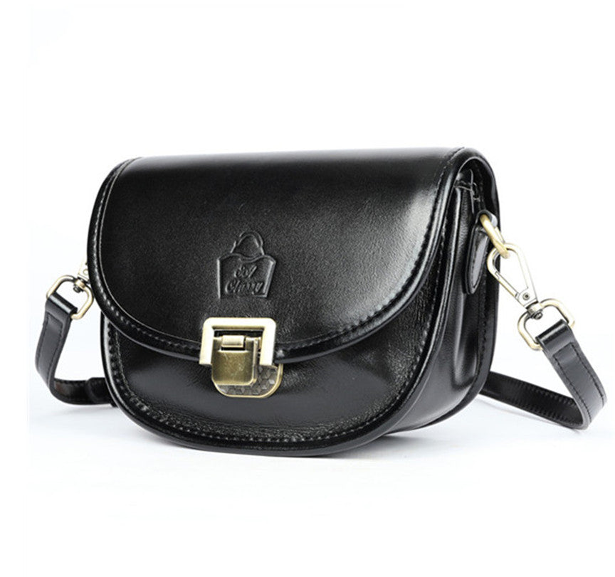 SACLASSY Women's Genuine Leather Bowler Crossbody Shopper Bag JS004