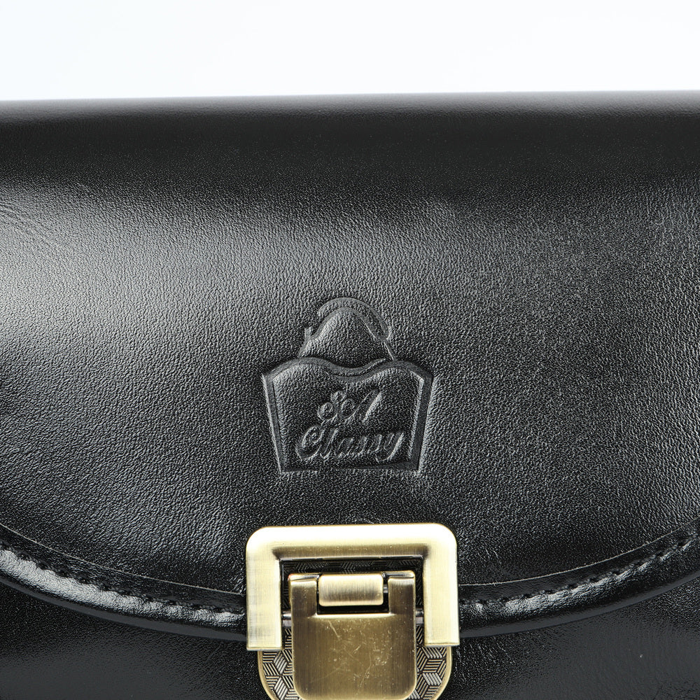 SACLASSY Women's Genuine Leather Bowler Crossbody Shopper Bag JS004