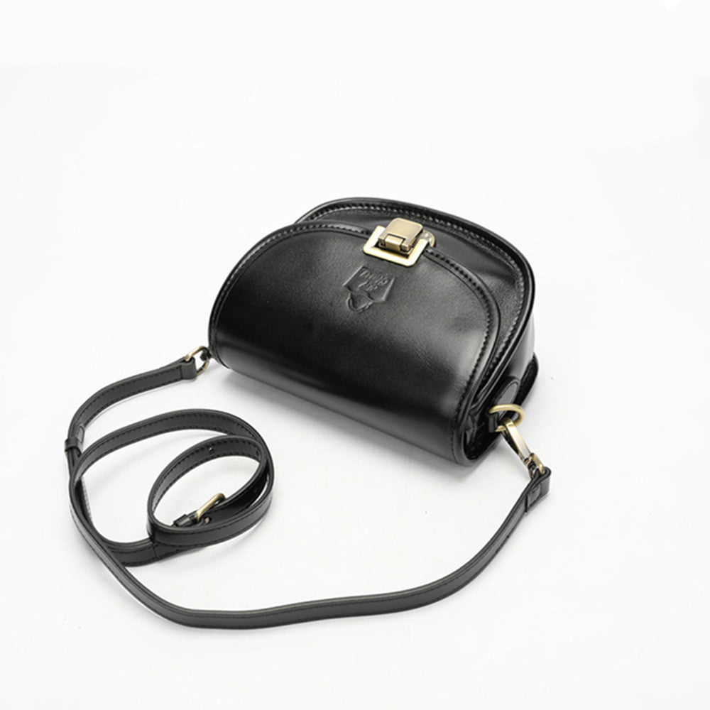 SACLASSY Women's Genuine Leather Bowler Crossbody Shopper Bag JS004
