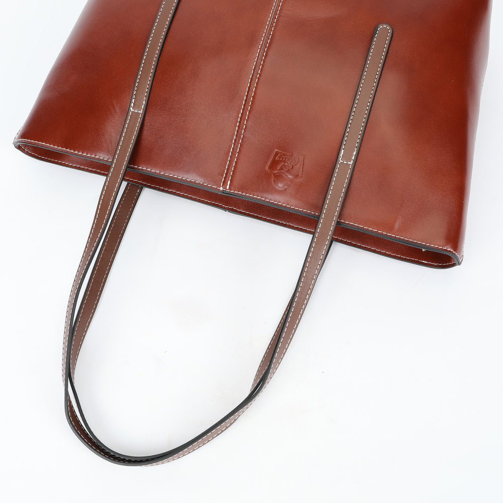 SACLASSY Genuine Leather Large Capacity Shoulder Tote Handbag 3001