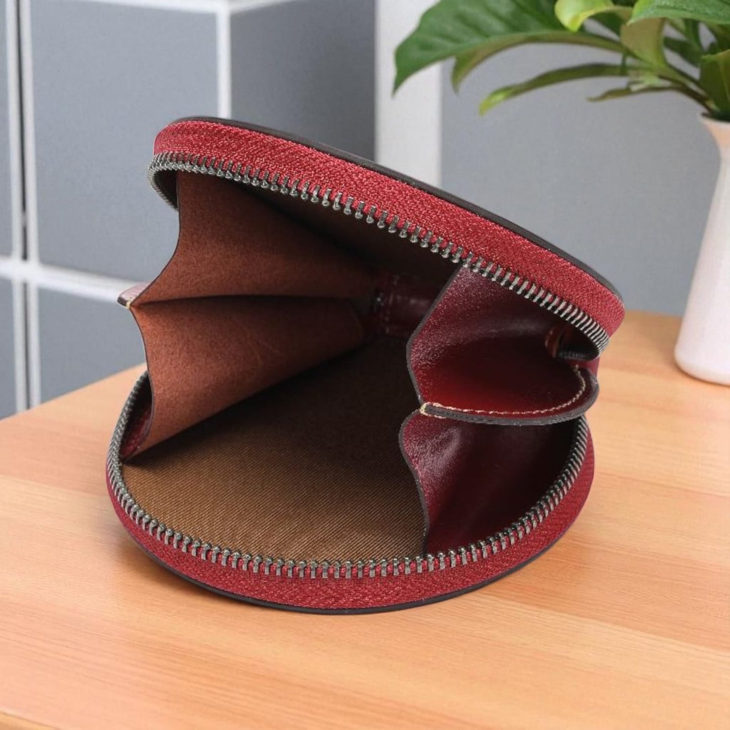SACLASSY Genuine Leather Coin Wallet Card Holder Key Case Coin Pouch 8060