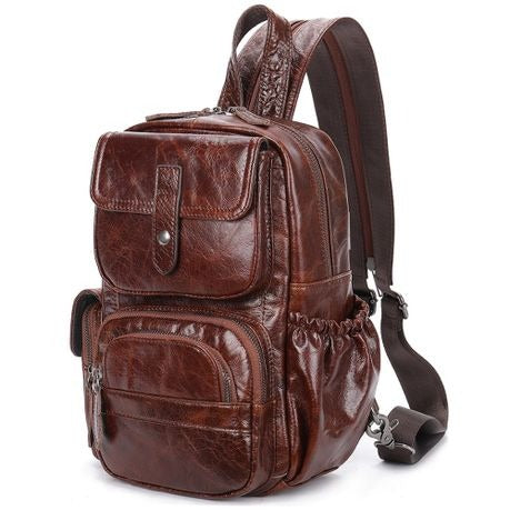 Genuine Leather Backpack Bag and Crossbody Shoulder Casual Handmade Bag