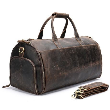 Genuine Leather Travel Duffel Bag Sports Gym Luggage Bag 4026