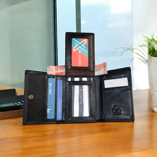 SACLASSY Genuine Leather Men's Women's Wallet with Genuine Leather Keyholder