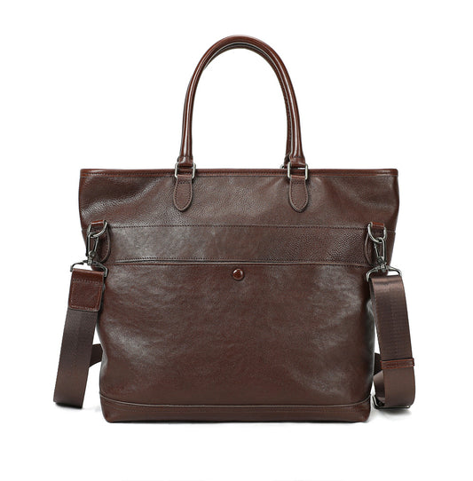 SACLASSY Genuine Leather Work Tote Bag for Men & Women – Large Business Briefcase with Shoulder Strap, Laptop Office Handbag, Vintage Brown Leather Messenger Carryall 7792