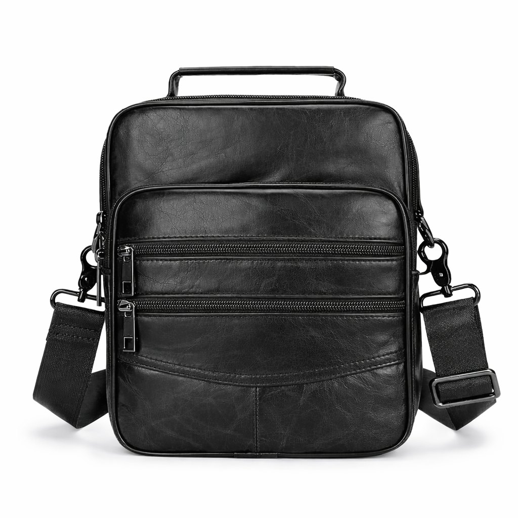 SACLASSY Genuine Leather Messenger Shoulder Crossbody Functional Bag 6199