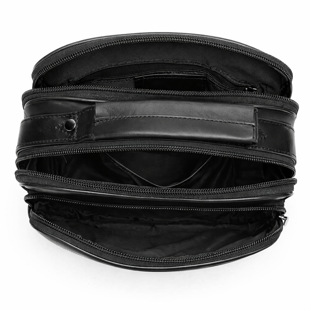 SACLASSY Genuine Leather Messenger Shoulder Crossbody Functional Bag 6199