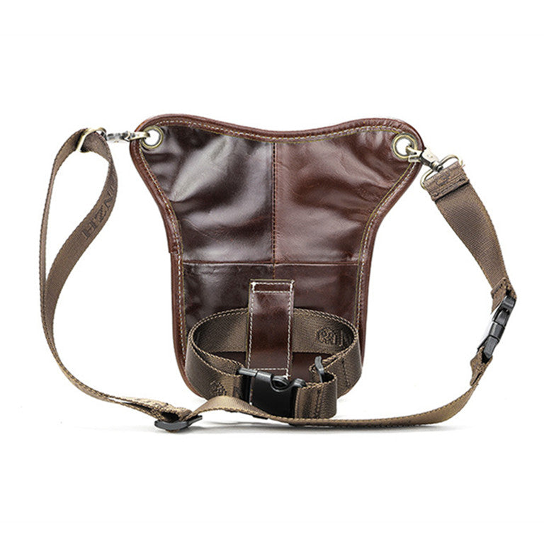 SACLASSY Genuine Leather Waist Bag for Men – Vintage Crossbody Chest Bag with Zipper Pockets, Adjustable Strap, Travel Utility Belt Bag for Phone, Wallet & Essentials