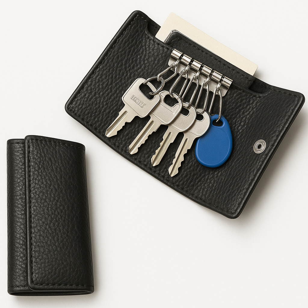 Genuine Leather Cowhide Tri-Fold Wallet Men's Wallet Key Holder - 883