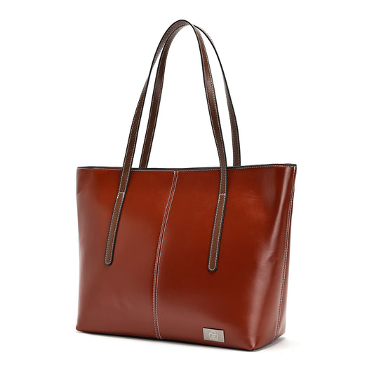 SACLASSY Genuine Leather Large Capacity Shoulder Tote Handbag 3001