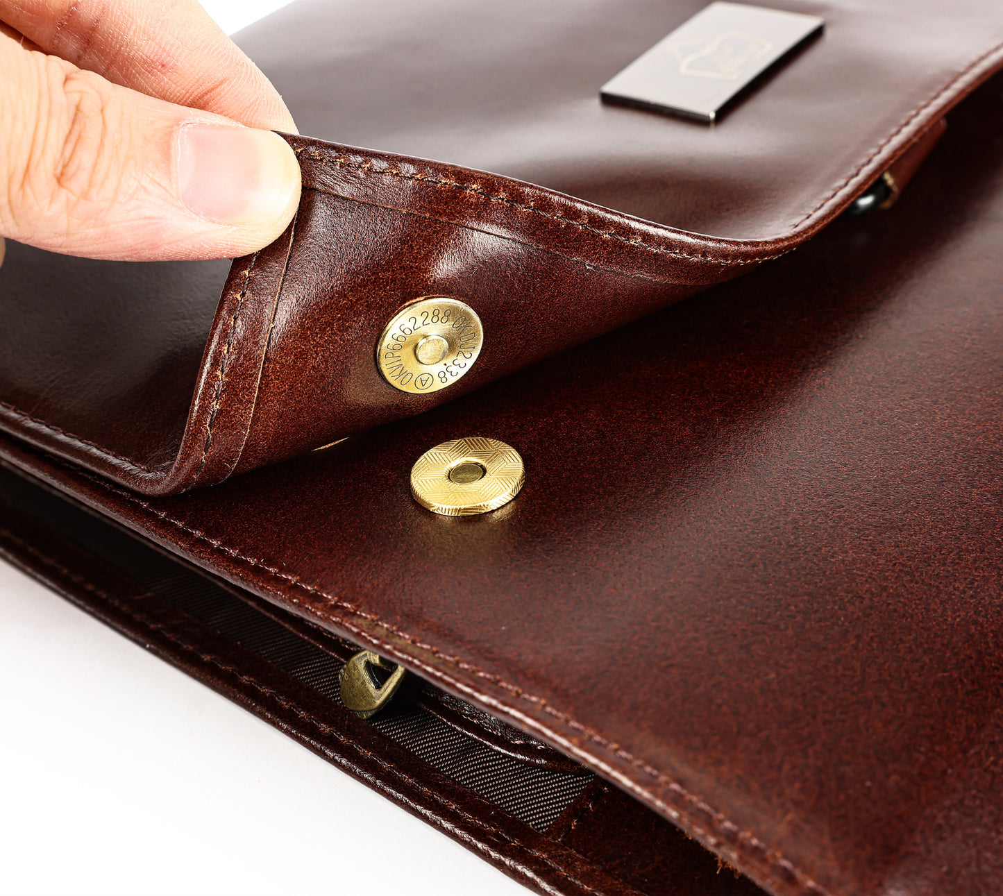 SACLASSY Genuine Leather Hanging Toiletry Bag Travel Organizer with Multiple Pockets and Hook for Men and Women 3340