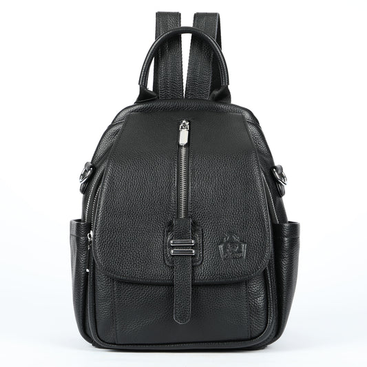 SACLASSY Genuine Leather Backpack Crossbody Shoulder Bag with Buckle Flap BG8121