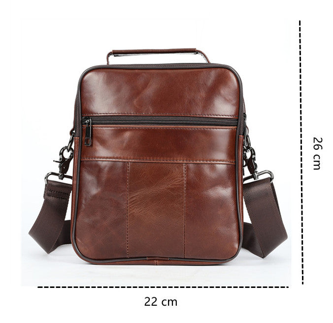 SACLASSY Genuine Leather Messenger Shoulder Crossbody Functional Bag 6199