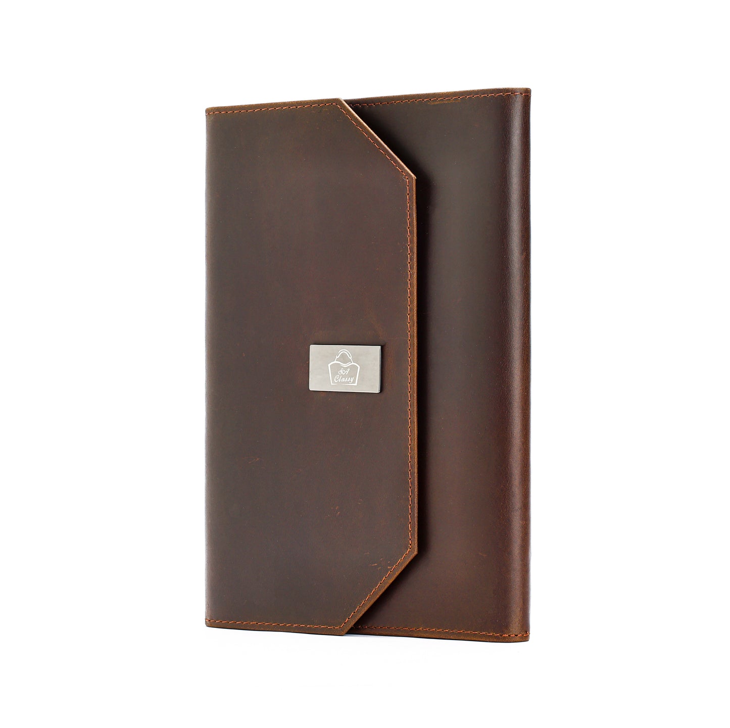 SALCASSY Genuine Leather A5 Book Cover, Refillable A5 Leathers Journal Cover & Notebook Case Gift Set – Premium leather Protector for Notebooks, Planners, Diaries & Travel Notes 8053